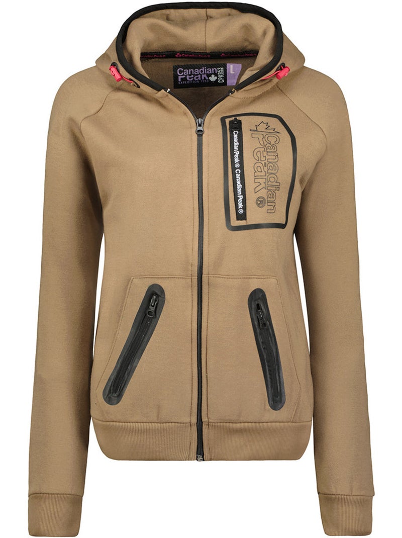 Sweat zippé à capuche doublée fonaldeak – canadian peak Taupe - Kiabi