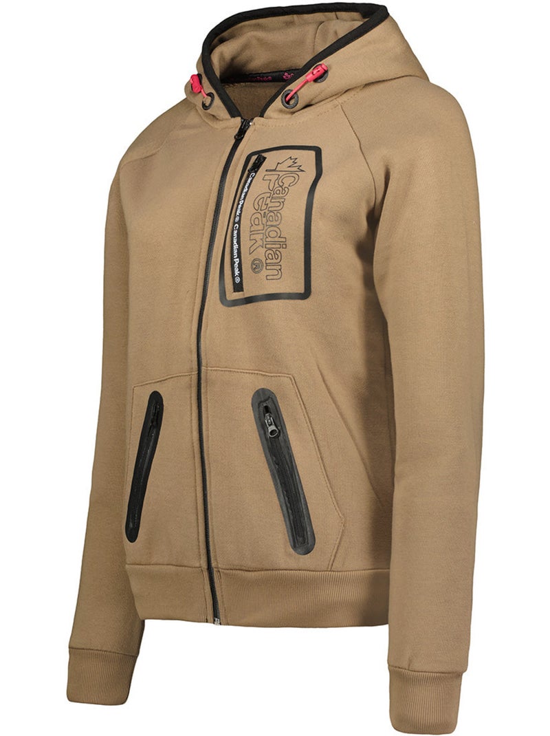 Sweat zippé à capuche doublée fonaldeak – canadian peak Taupe - Kiabi