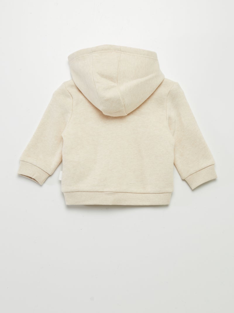 Sweat zippé à capuche Ecru - Kiabi