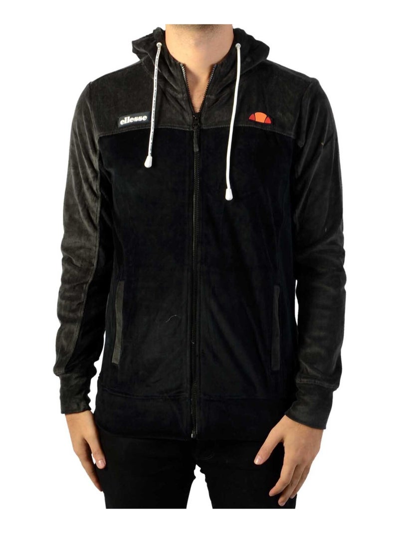 Sweat Zippé à Capuche Ellesse Gris Noir - Kiabi