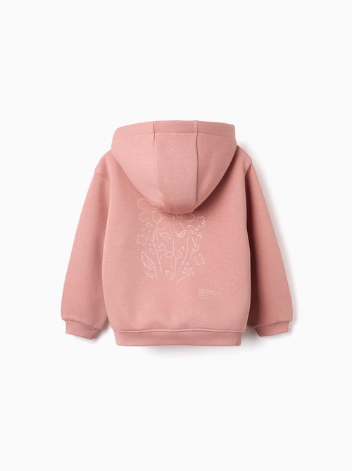 Sweat zippé à capuche en coton peigné avec imprimés floraux - Kiabi