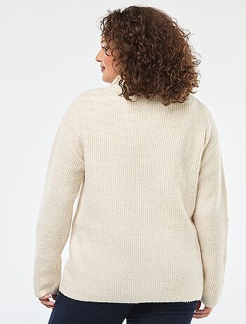 Sweat zippé à capuche en maille tricot