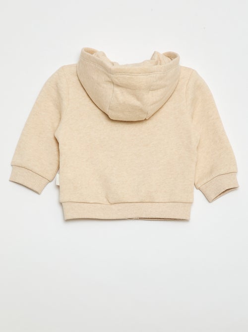 Sweat zippé à capuche en molleton gratté - Kiabi