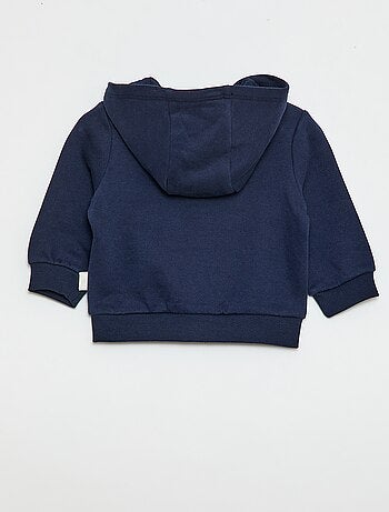 Sweat zippé à capuche en molleton gratté