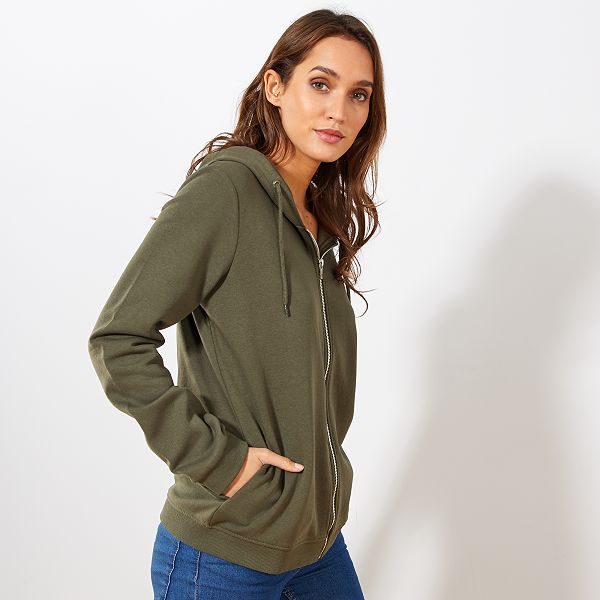 sweat zippé femme kaki sweat zippé femme kaki