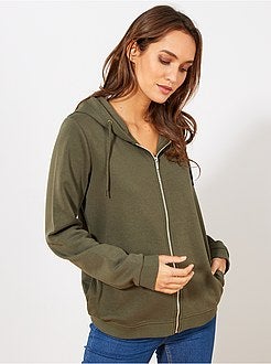 Sweat zippé à capuche en molleton - Kiabi