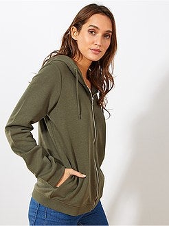 Sweat zippé à capuche en molleton - Kiabi