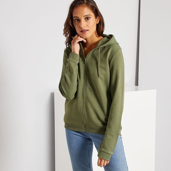 sweat zippé femme kaki sweat zippé femme kaki