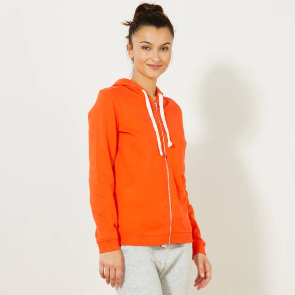 sweat à capuche orange femme