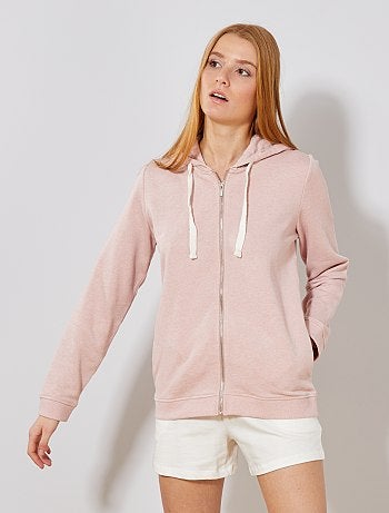 VÊTEMENTS D'ÉQUIPAGE pull sweat-shirt femme col zippé UK 14 grand rose