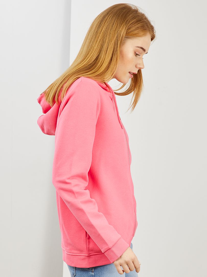 Sweat à capuche molleton épais - Rose clair - Kiabi - 10.00€