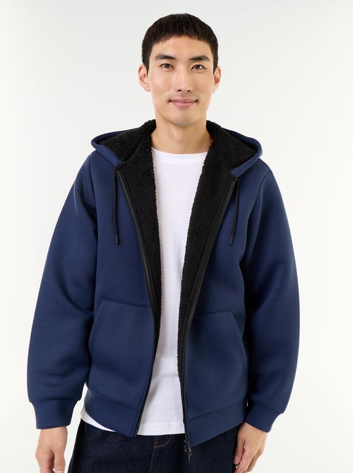 Sweat zippé à capuche en néoprène - Kiabi
