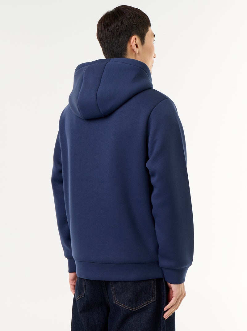 Sweat zippé à capuche en néoprène Bleu - Kiabi