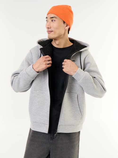 Sweat zippé à capuche en néoprène - Kiabi