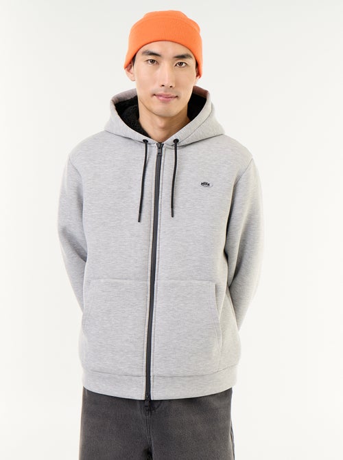 Sweat zippé à capuche en néoprène - Kiabi