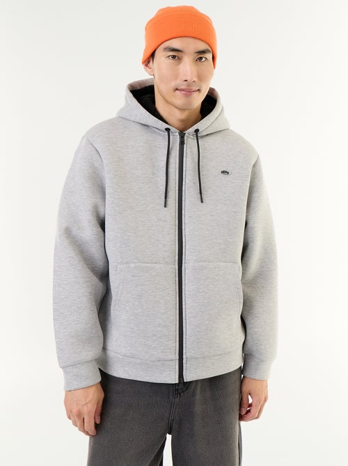 Sweat zippé à capuche en néoprène - Kiabi