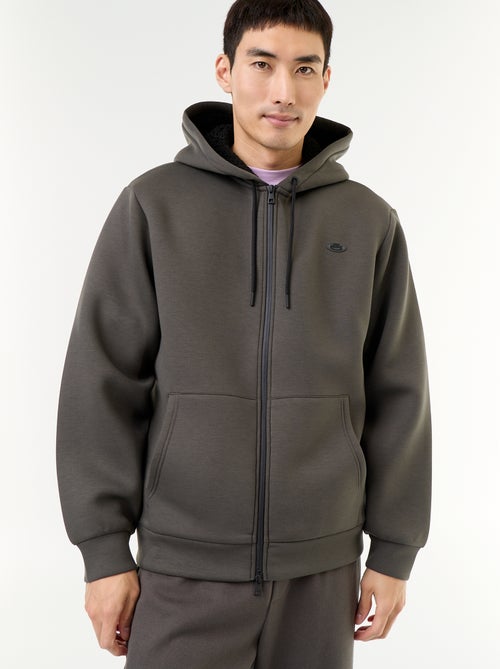 Sweat zippé à capuche en néoprène - Kiabi