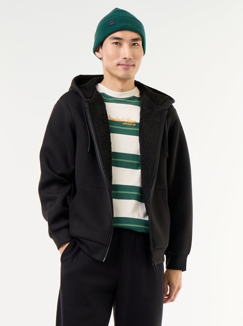 Sweat zippé à capuche en néoprène - Kiabi