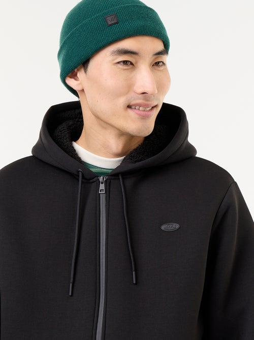 Sweat zippé à capuche en néoprène - Kiabi