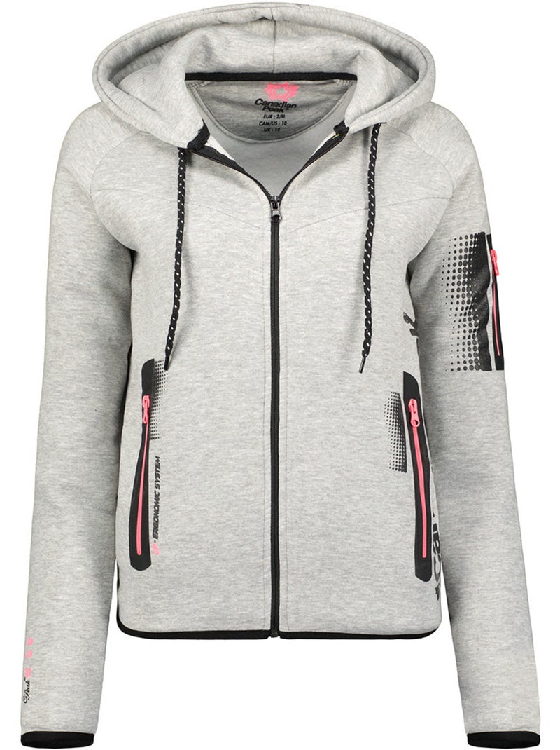 Sweat zippé à capuche fanatic – canadian peak Gris clair - Kiabi