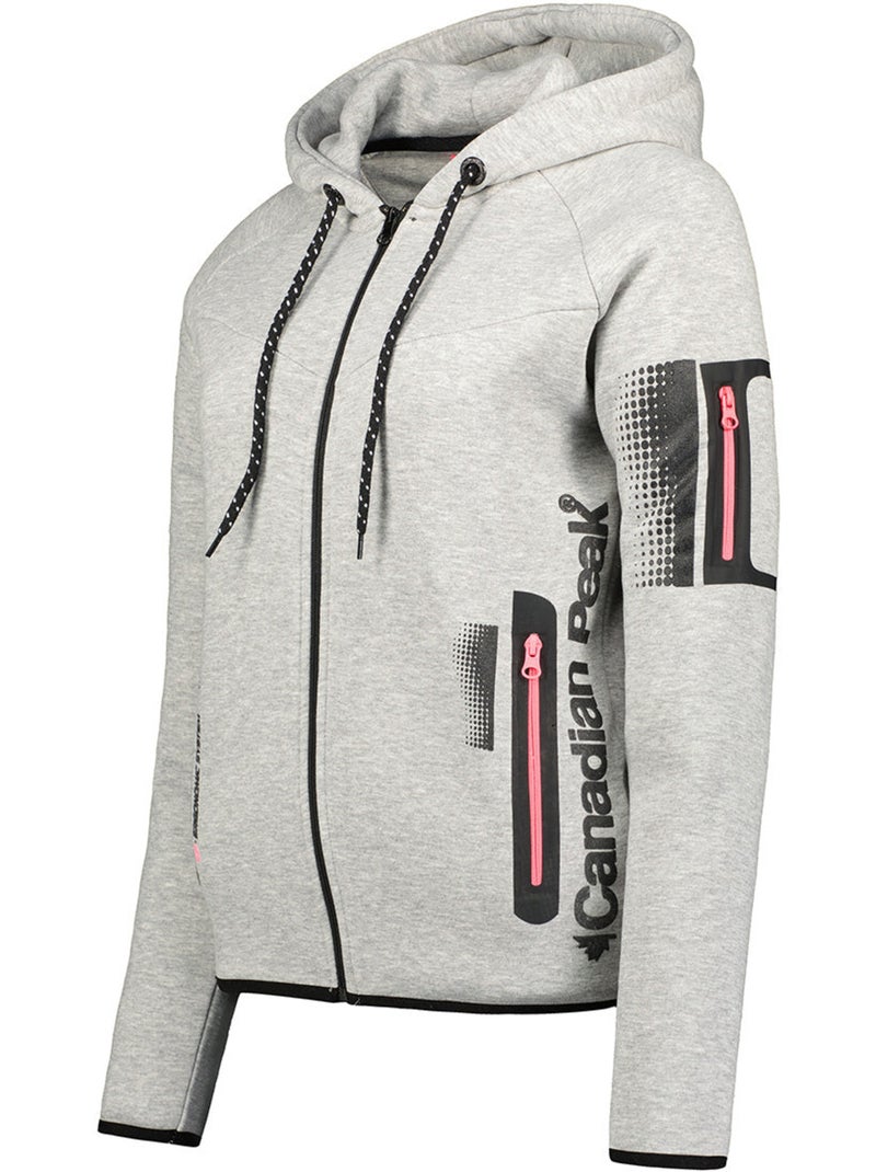 Sweat zippé à capuche fanatic – canadian peak Gris clair - Kiabi