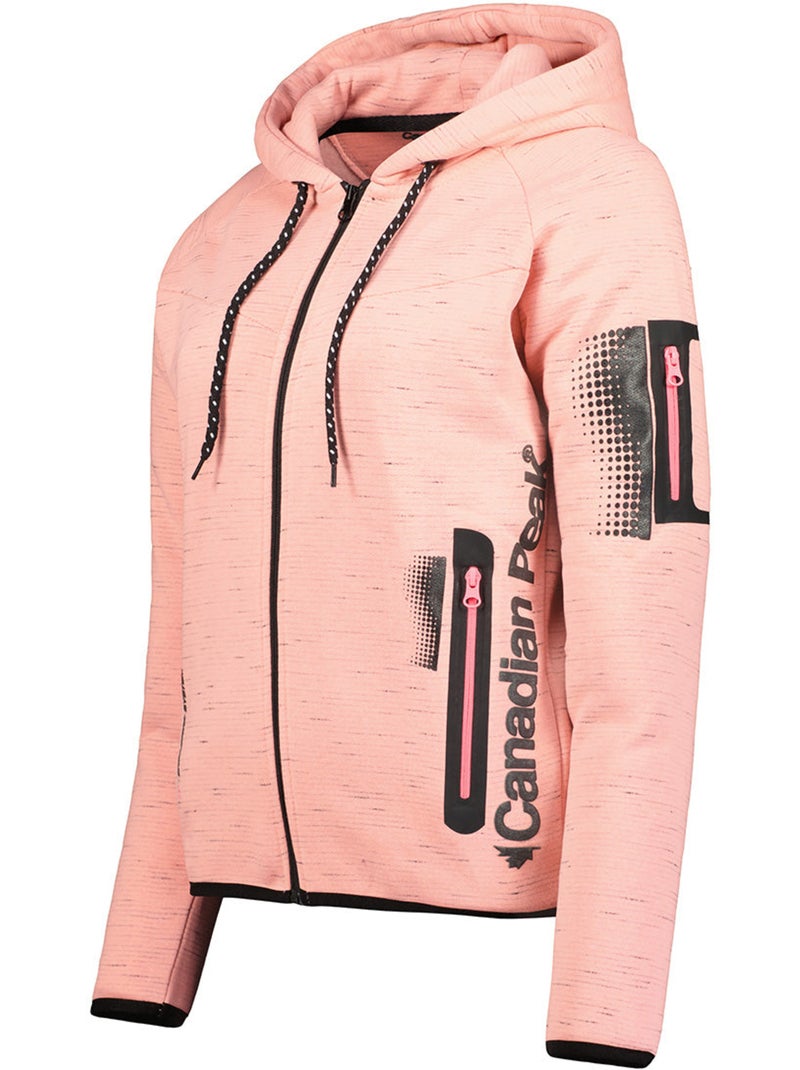 Sweat zippé à capuche fanatic – canadian peak Rose poudré - Kiabi