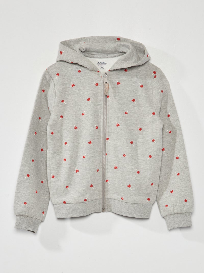 Sweat zippé à capuche Gris - Kiabi
