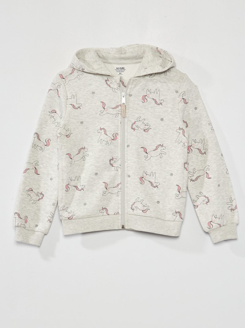 Sweat zippé à capuche Gris - Kiabi