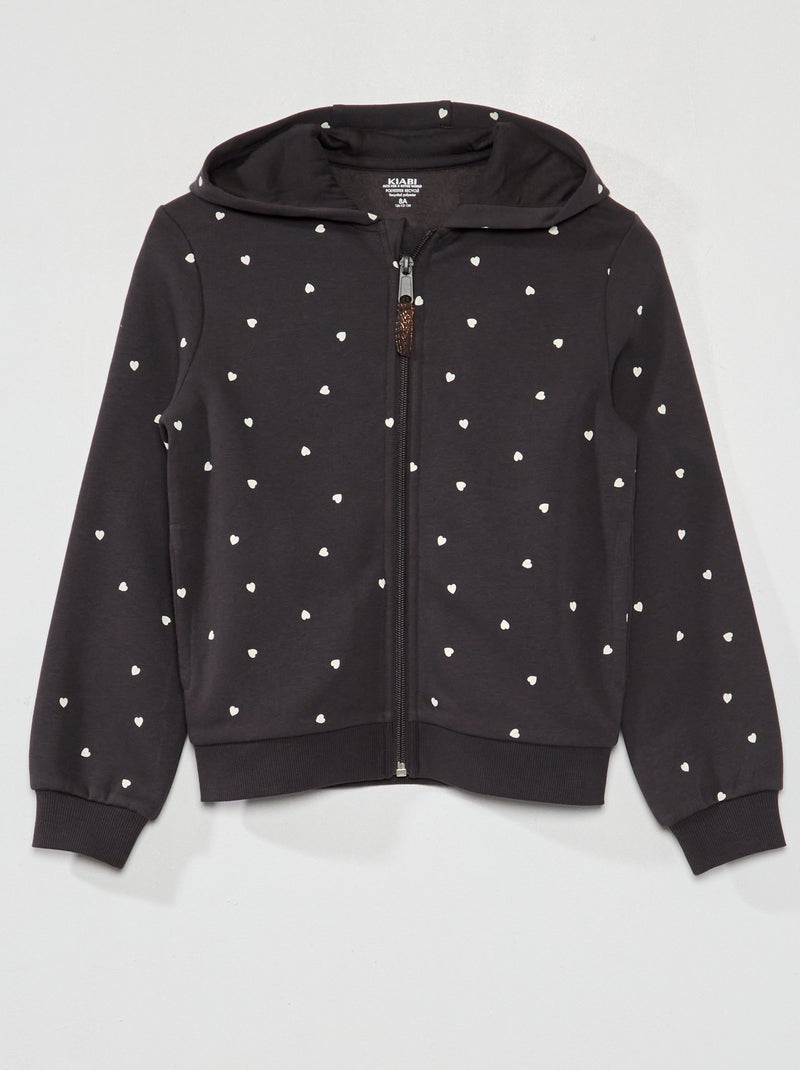 Sweat zippé à capuche Gris - Kiabi