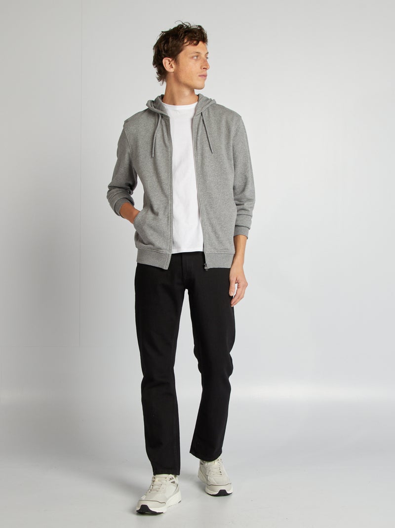 Sweat zippé à capuche Gris - Kiabi