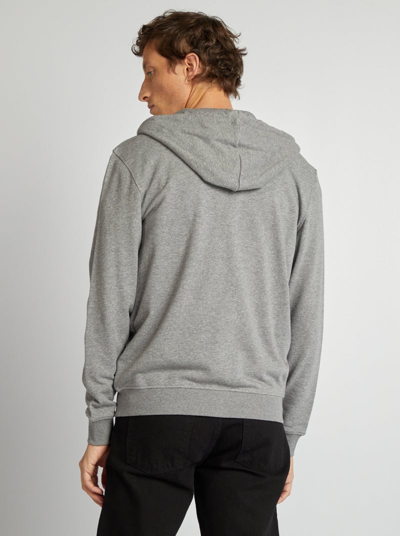 Sweat zippé à capuche Gris - Kiabi