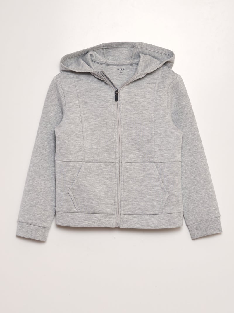 Sweat zippé à capuche Gris - Kiabi