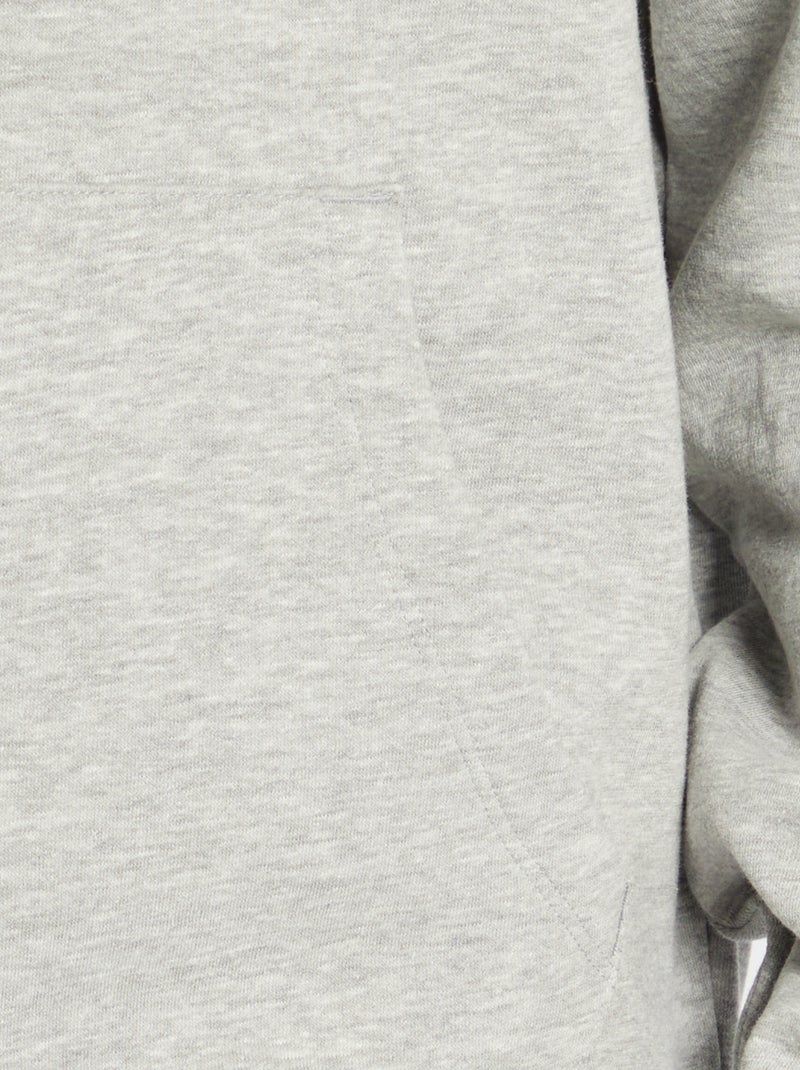 Sweat zippé à capuche gris chiné - Kiabi