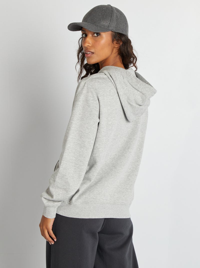 Sweat zippé à capuche Gris - Kiabi