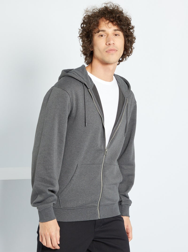 Blouson réversible à capuche zippé vert kaki homme | La Halle