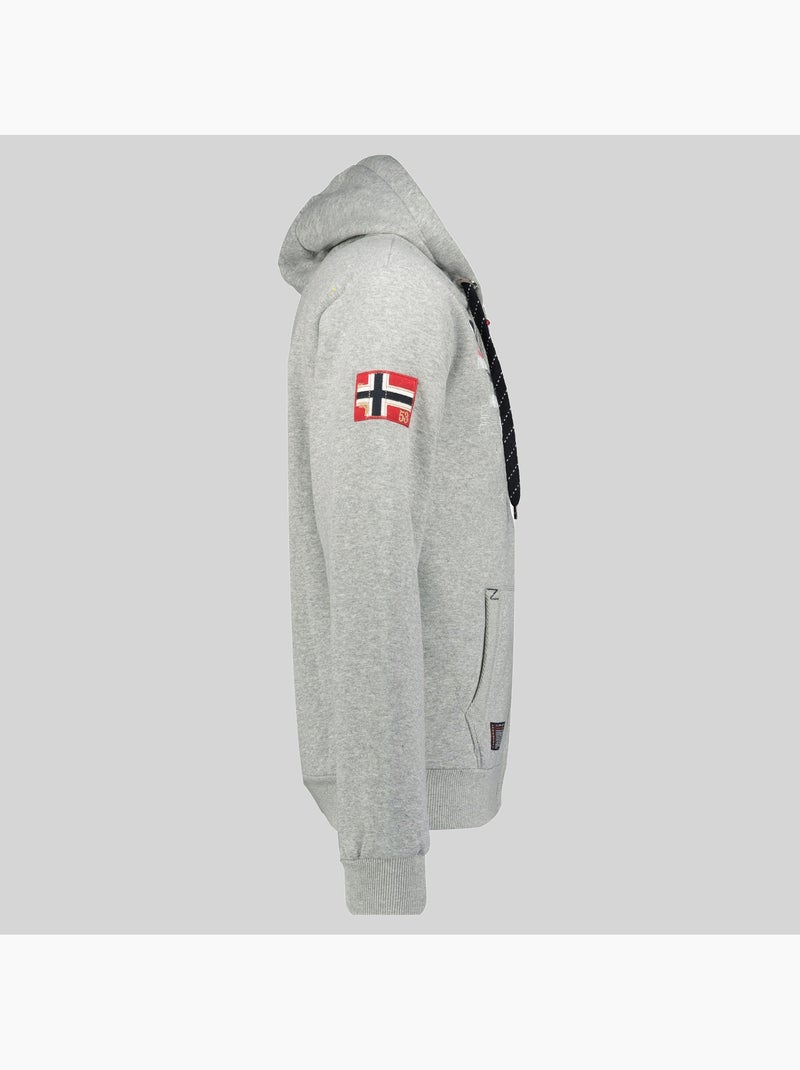 Sweat zippé à capuche gutta – geographical norway Gris clair - Kiabi