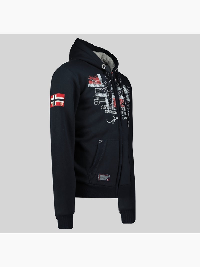 Sweat zippé à capuche gutta – geographical norway Noir - Kiabi