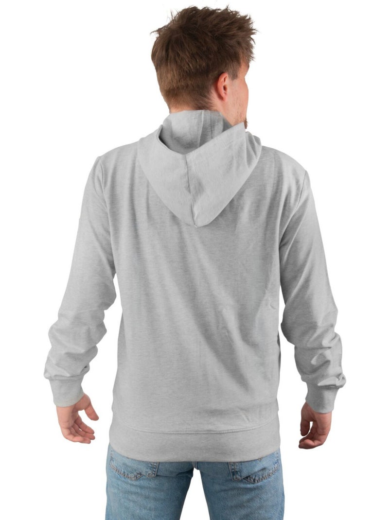 Sweat zippé à capuche homme en french terry imprimé poitrine liam freegun Gris - Kiabi