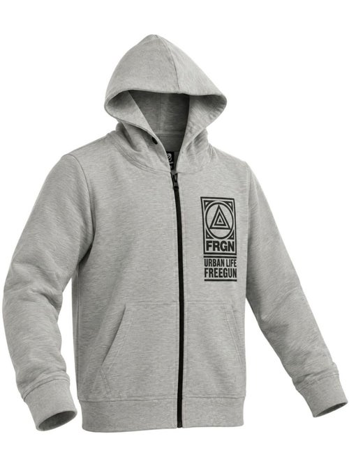 Sweat zippé à capuche junior en french terry imprimé poitrine liam freegun - Kiabi