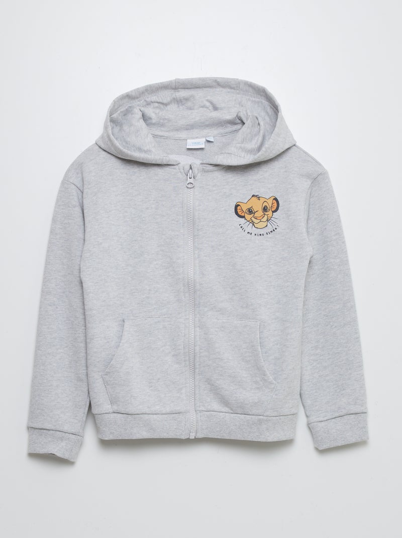Sweat zippé à capuche 'Le Roi Lion' Gris - Kiabi