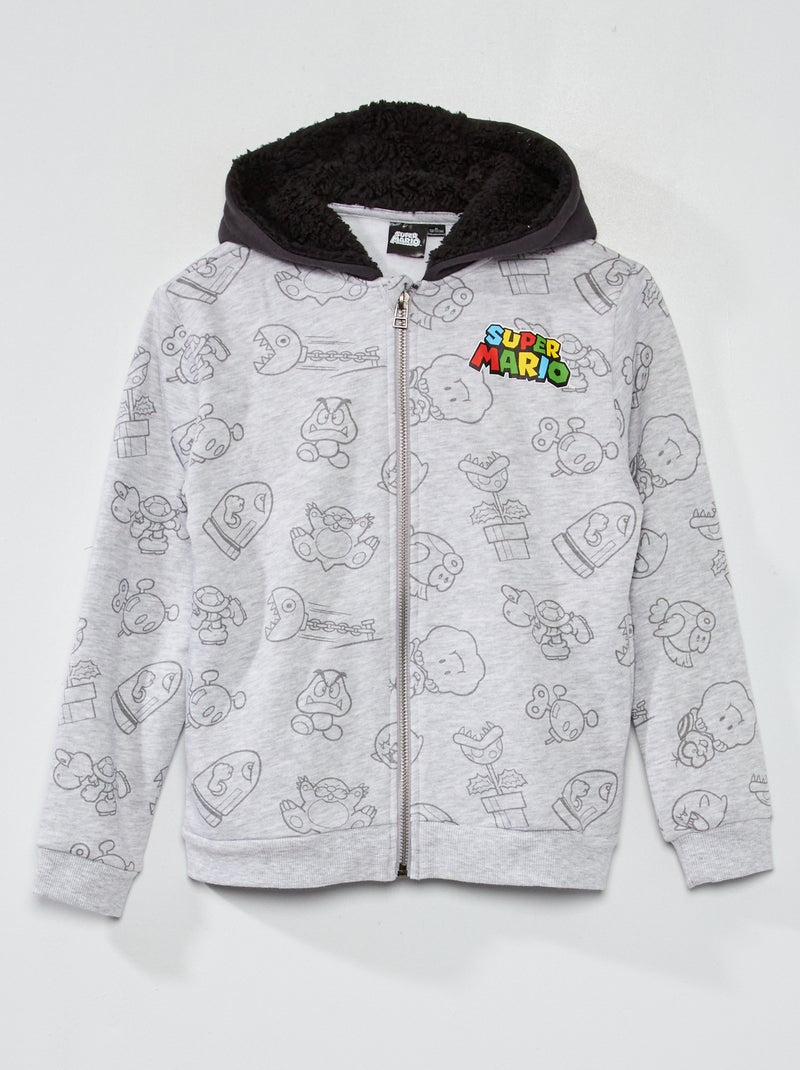 Sweat zippé à capuche 'Mario' 'Nintendo' Gris - Kiabi