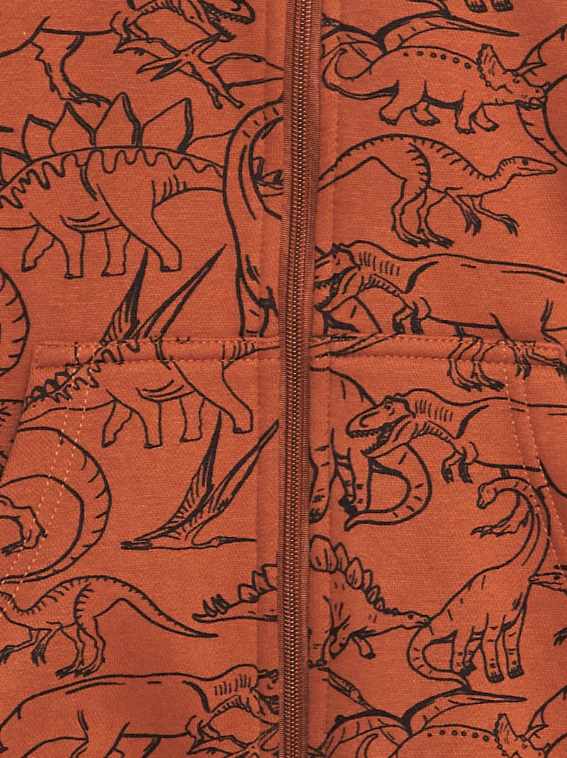 Sweat zippé à capuche Marron - Kiabi