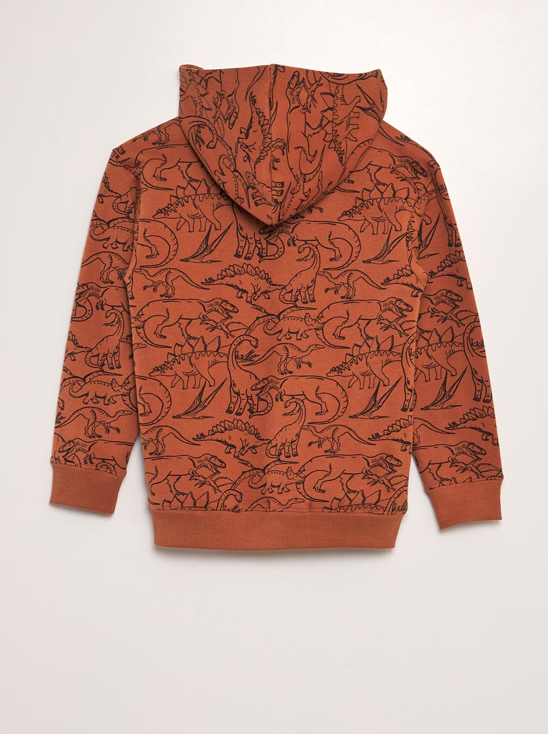 Sweat zippé à capuche Marron - Kiabi