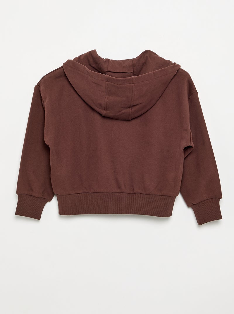 Sweat zippé à capuche Marron - Kiabi