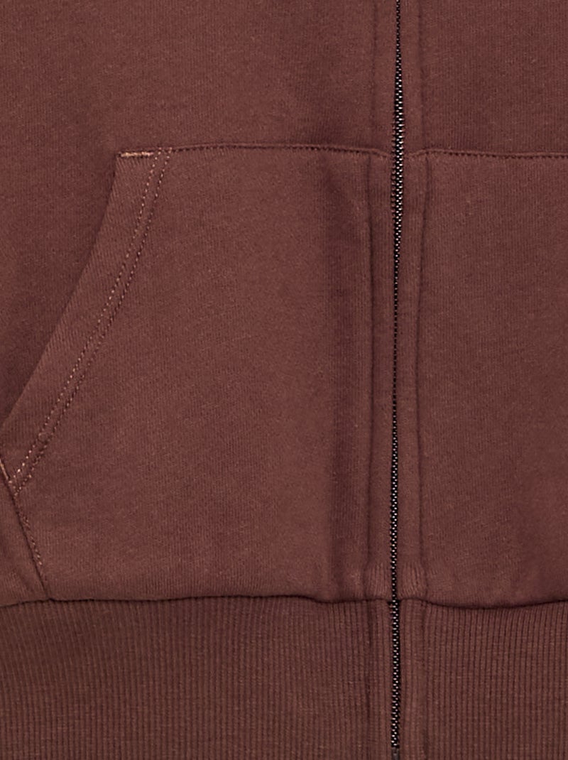 Sweat zippé à capuche Marron - Kiabi