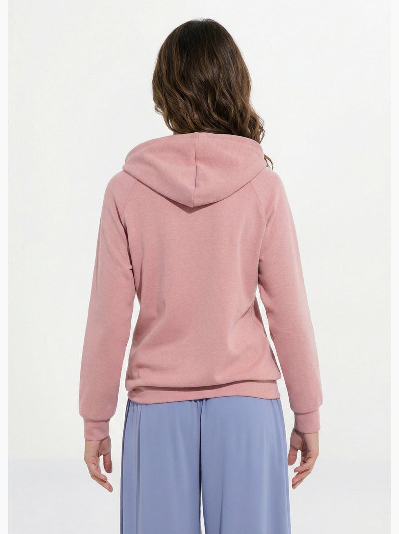 Sweat zippé à capuche molleton gratté - Afibel Rose - Kiabi
