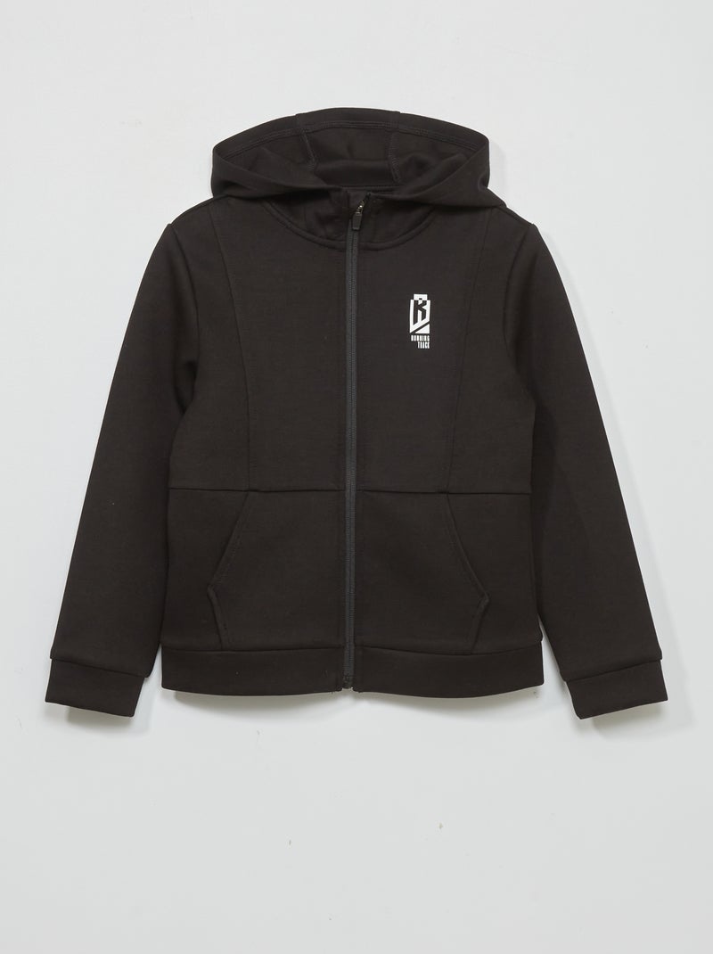 Sweat zippé à capuche Noir - Kiabi
