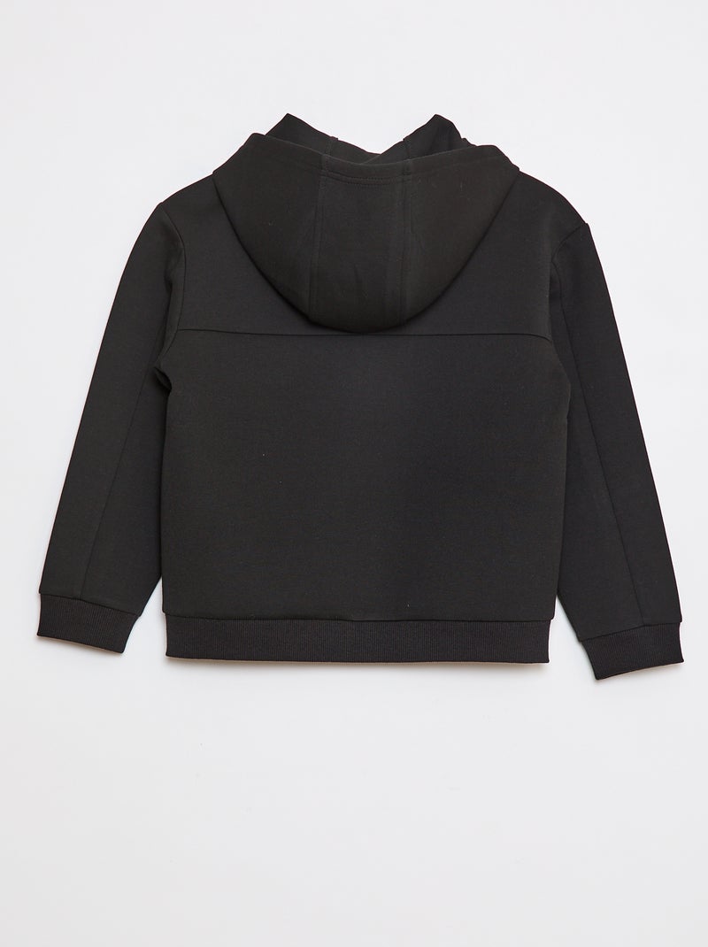 Pull à Capuche Zippé Noir/Gris Pied De Poule Pour Enfant 3T - 77 Kids - Neuf Sans Étiquettes