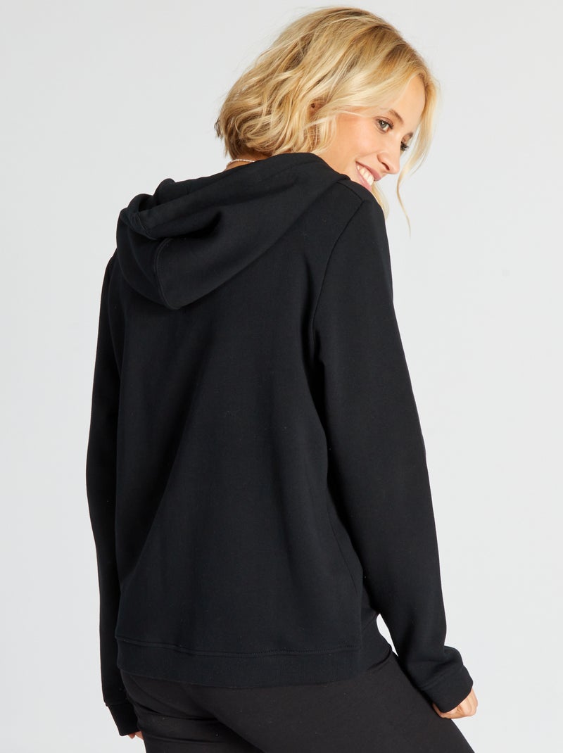 Sweat zippé à capuche Noir - Kiabi