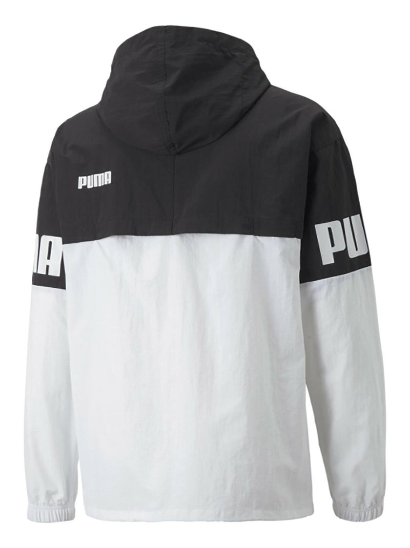 Sweat Zippé à Capuche Puma Power 1 2 Zip Windbreaker Noir - Kiabi